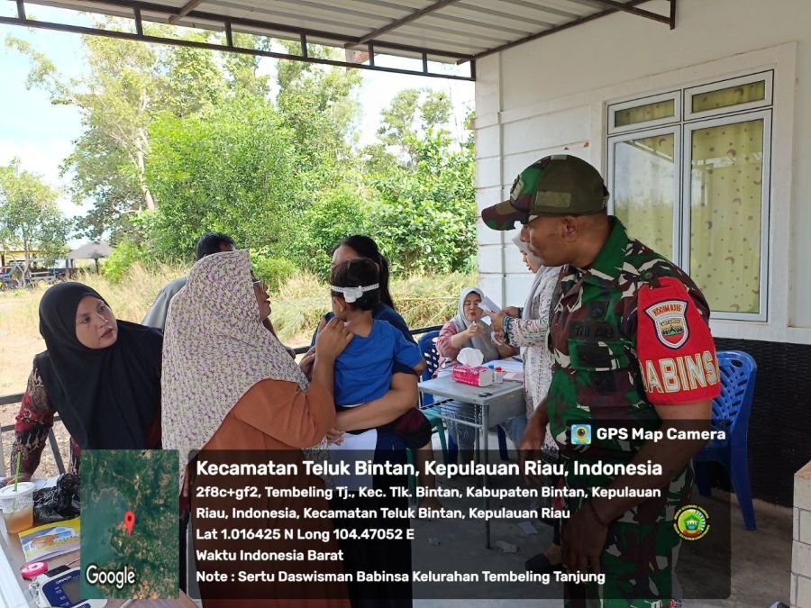 Babinsa Kelurahan Tembeling Monitor Kegiatan Posyandu Anyelir.