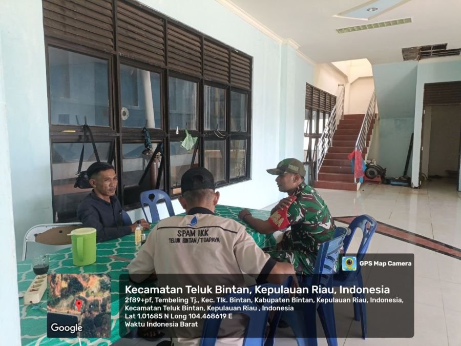 Babinsa Kelurahan Tembeling Tanjung Jalin Silaturahmi dengan Karyawan SPAM IKKT Tembeling Tanjung