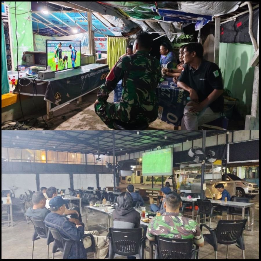 Babinsa Kodim 0301/Pekanbaru Nobar Piala Dunia 2026 Bersama Warga, Pererat Kebersamaan TNI dan Msy