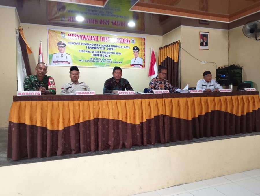Babinsa Koramil 01/Bangkinang Hadiri Musdes RPJMDes dan RKPDes Ridan Permai