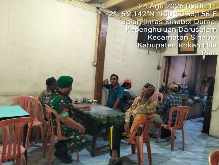 BABINSA KORAMIL 01/BANGKO JALIN KOMSOS BERSAMA WARGA SINABOI, AJAK CEGAH KARHUTLA DAN MALARIA