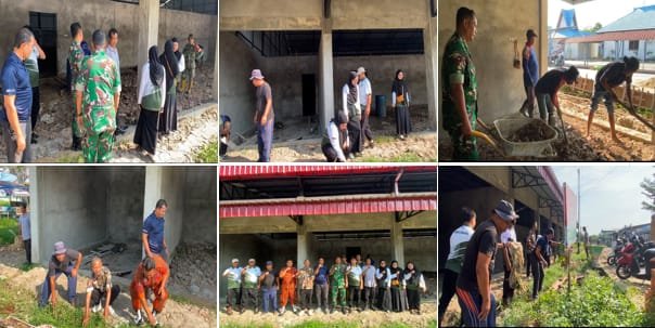Babinsa Koramil 01/Bengkalis Bersama Pemerintah Desa Senggoro, FKPPI, Pemuda Pancasila, dan Masyarak