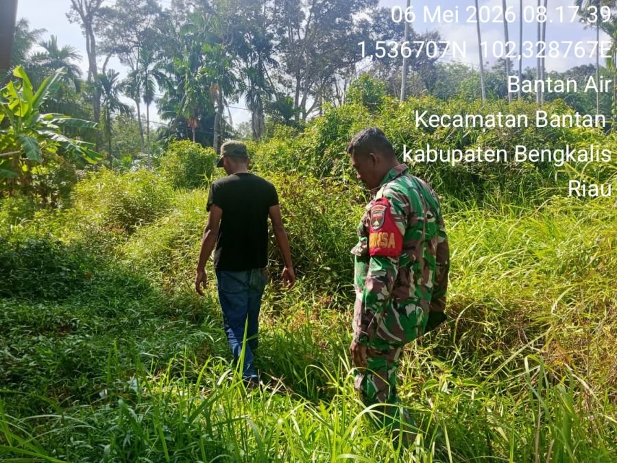 Babinsa Bengkalis Sisir Bantan Air, Hotspot Nihil Ditemukan