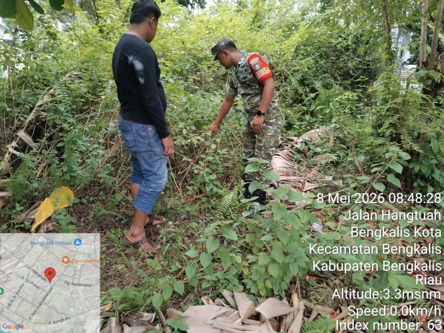 Babinsa Bengkalis Bergerak, Titik Rawan Karhutla Disisir