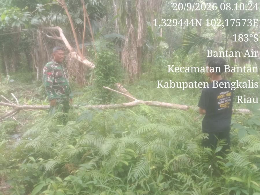 Babinsa Koramil 01/Bengkalis,Koptu Dedi Swarman Laksanakan Patroli Karhutla