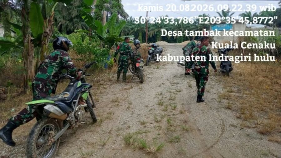 Babinsa Koramil 01/Rengat Patroli Karhutla di Lahan Gambut Desa Tambak
