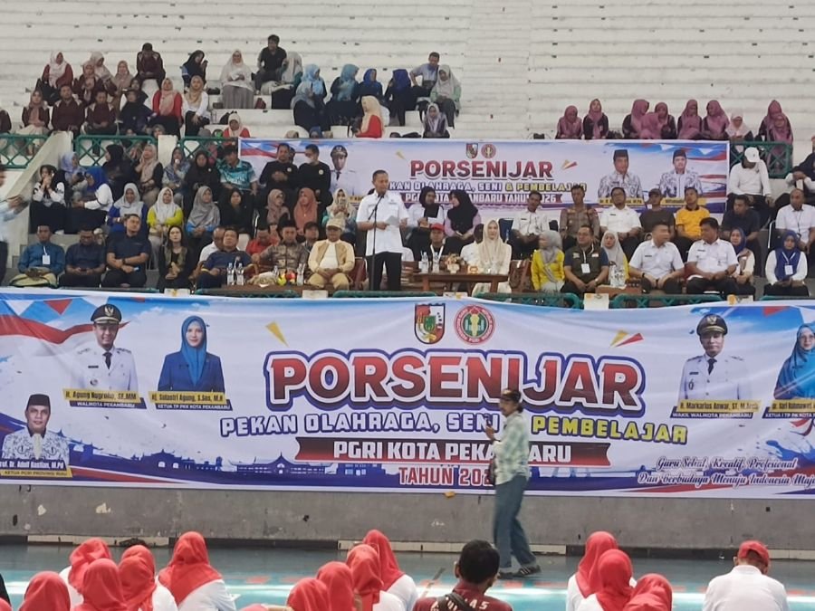 Babinsa Koramil 01/Rumbai Hadiri Pembukaan PORSENIJAR PGRI Kota Pekanbaru 2026
