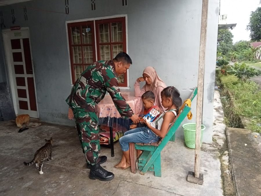Babinsa Koramil 01/Siak Laksanakan Pengecekan dan Sosialisasi Pencegahan Stunting di Kampung Kerinci