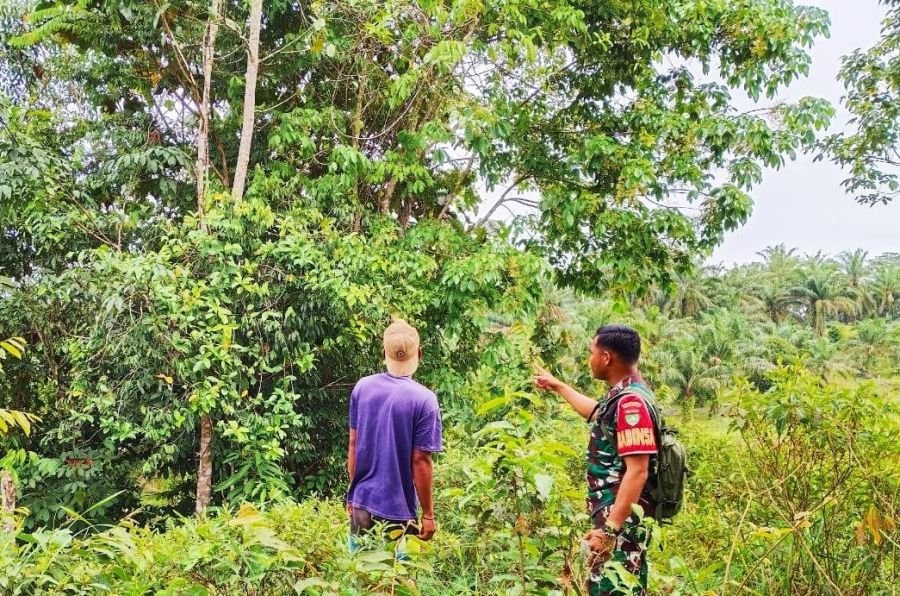 Babinsa Koramil 02 Rambah Kodim 0313/KPR  Tingkatkan Langkah Pencegahan Karhutla  