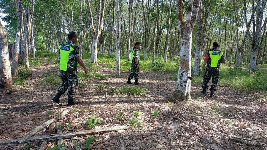 Babinsa Koramil 02/KT Intensifkan Patroli Karhutla 