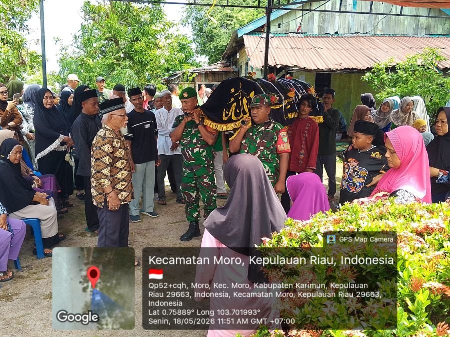 Babinsa Koramil 02/Moro Hadiri Takziah Warga, Pererat Silaturahmi