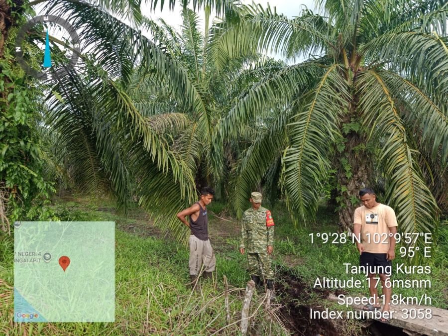 Babinsa Koramil 02/Sungai Apit Intensifkan Patroli Karhutla, Pastikan Wilayah Kampung Tanjung Kuras