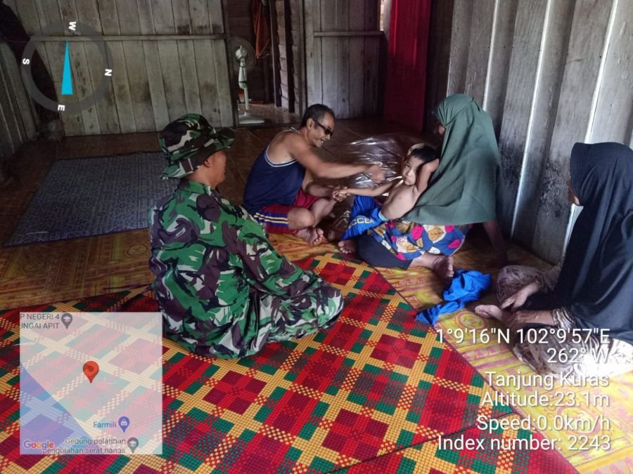 BABINSA KORAMIL 02/SUNGAI APIT LAKUKAN FOLLOW UP ANAK ASUH STUNTING DI KAMPUNG TANJUNG KURAS
