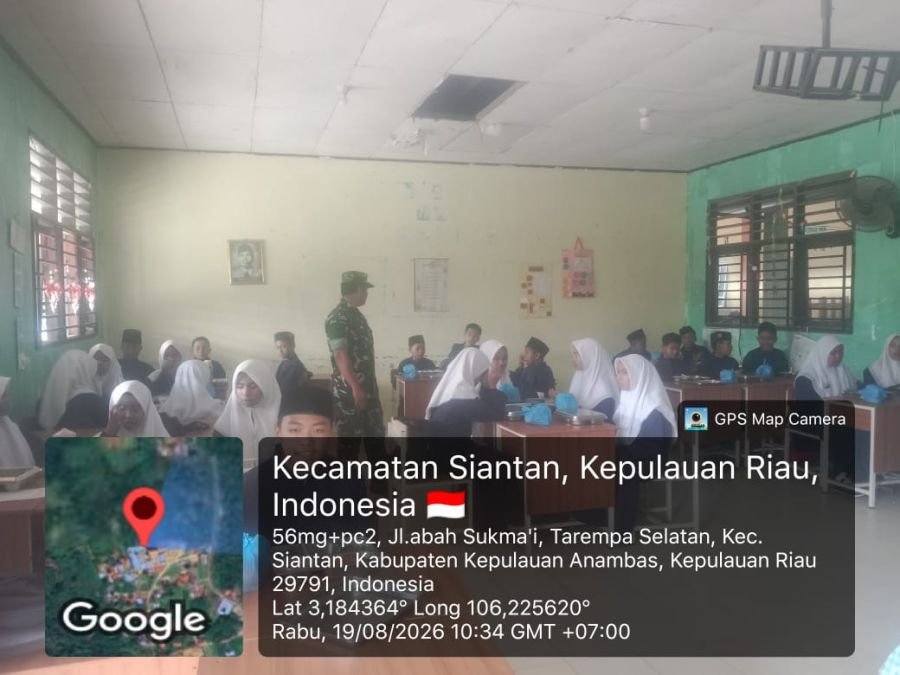 Babinsa Koramil 02/Tarempa Monitoring Pelaksanaan Program Makan Bergizi Gratis di Kecamatan Siantan