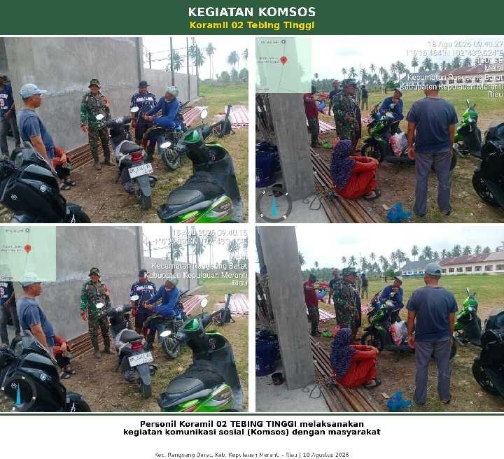 Babinsa Koramil 02/Tebing Tinggi Ajak Warga Desa Melai Gotong Royong Bersihkan Gorong-Gorong