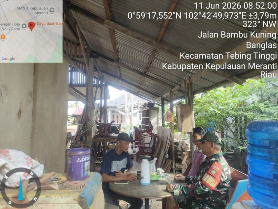 Babinsa Koramil 02/Tebing Tinggi Laksanakan Komsos di Desa Banglas