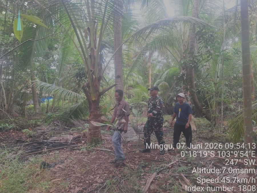 Babinsa Koramil 02/TM Patroli Tapal Batas di Enok, Hasil Nihil Titik Api