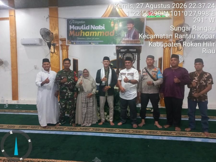Babinsa Koramil 02/TP Serda Beny Gunawan menghadiri undangan Peringatan Maulid Nabi Besar