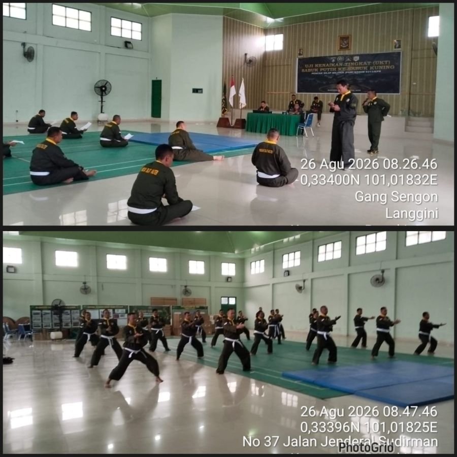 Babinsa Koramil 03/Bunut Uji Kenaikan Tingkat Pencak Silat Militer