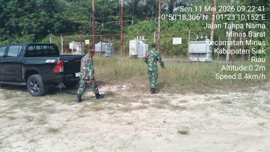 BABINSA KORAMIL 03/MINAS PERKUAT PENGAMANAN BINTER SKK MIGAS PT. PHR SEKTOR KOREM 031/WB