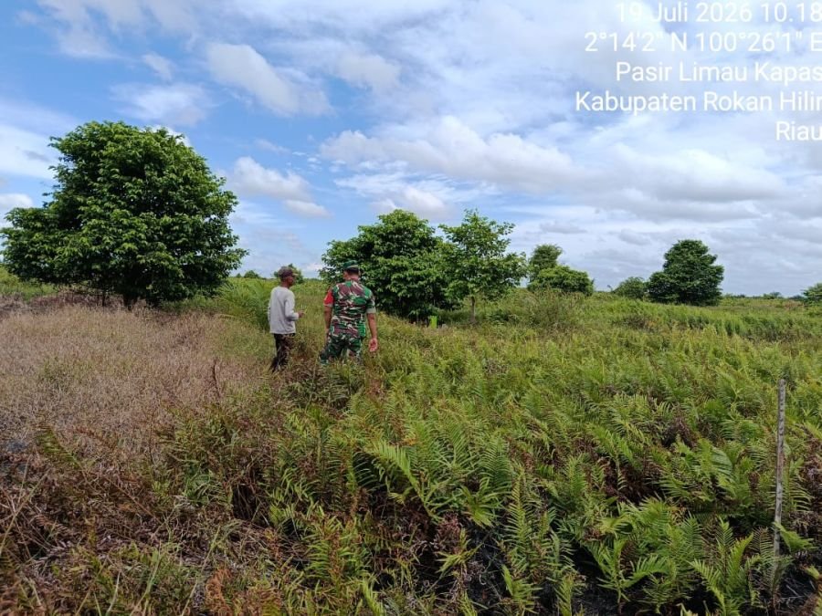 Babinsa Koramil 04 Kubu Pastikan Titik Rawan Karhutla Tetap Aman
