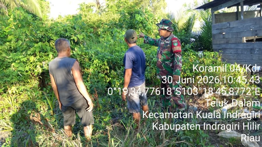 Babinsa Koramil 04/Kuindra Gencar Sosialisasi Karhutla di Desa Teluk Dalam