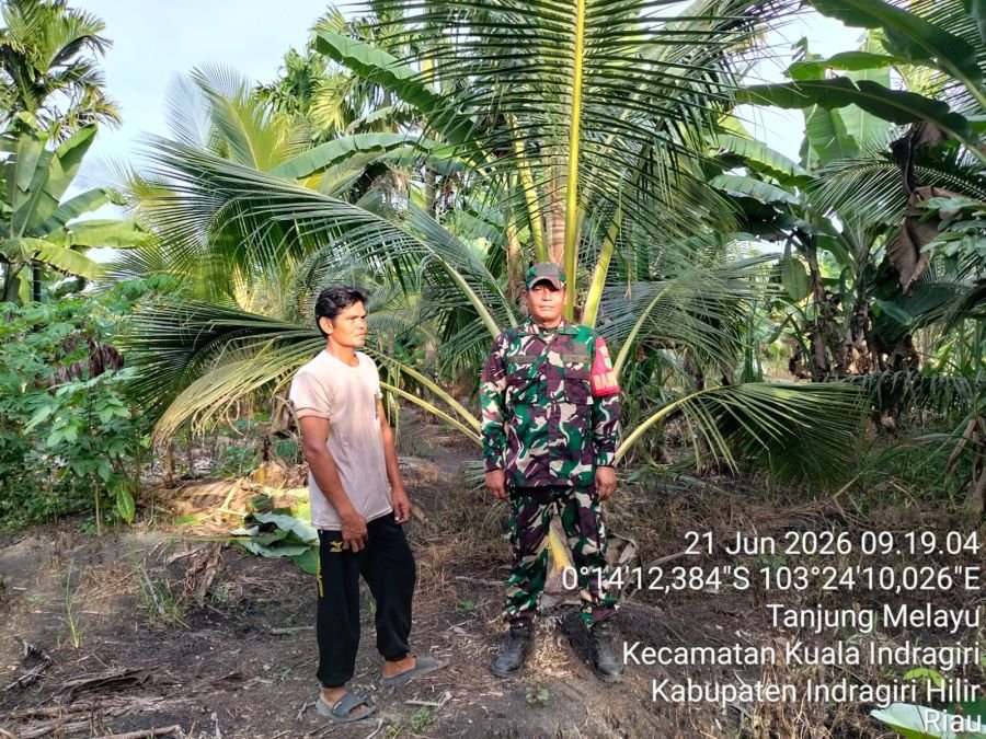 Babinsa Koramil 04/Kuindra Sosialisasi Karhutla di Kuala Indragiri, Situasi Aman Terkendali