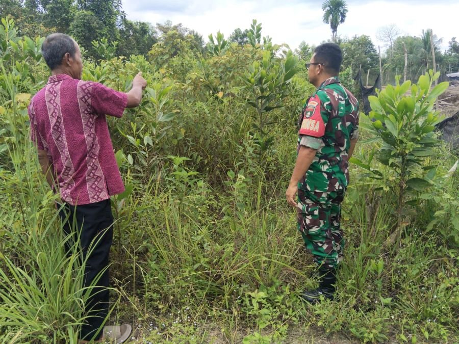 Babinsa Koramil 04/Lph Bersama MPA Intensifkan Patroli Cegah Karhutla di Tebing Tinggi Okura