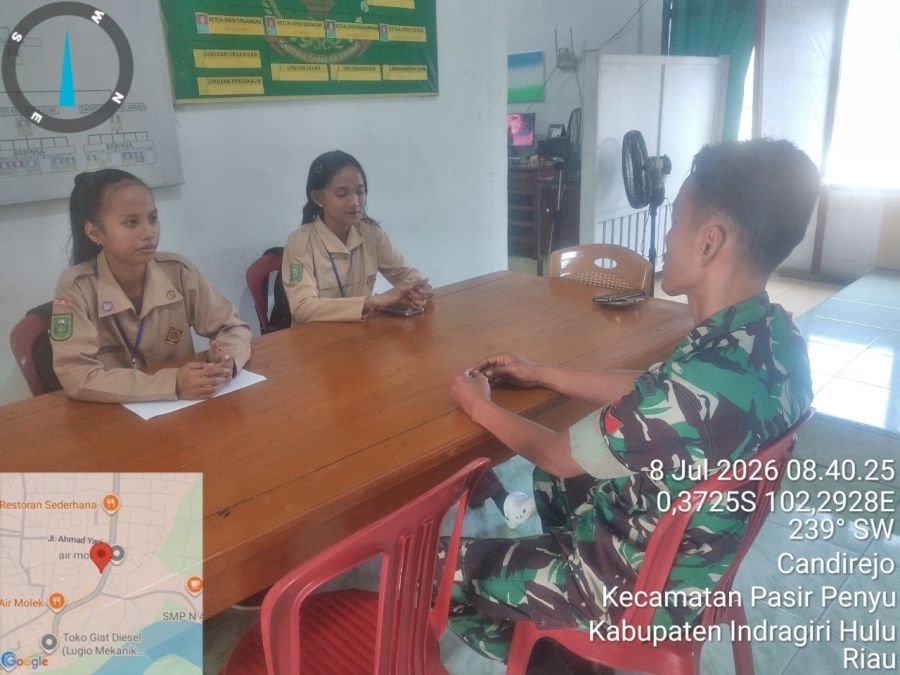 Babinsa Koramil 04/Pasir Penyu Berikan Pembinaan dan Arahan Kedisiplinan kepada Peserta Magang