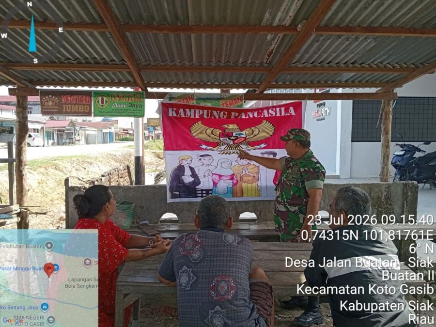 Babinsa Koramil 04/Perawang, Pelda Syafri Perkuat Kampung Pancasila Bersama Warga Buatan II