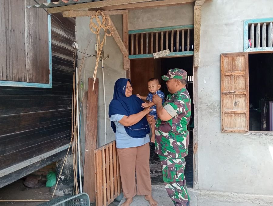 Babinsa Koramil 04/Perawang Perkuat Pemantauan Anak, Stunting Dicegah Sejak Dini di Buatan II