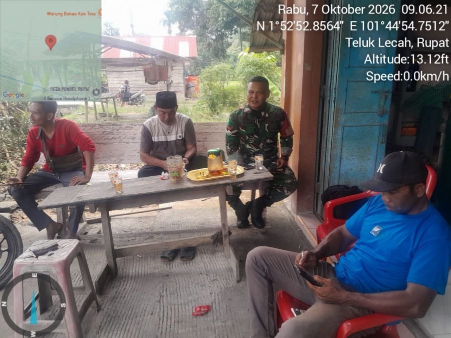Babinsa Koramil 04/Rupat Gelar Komsos dan Sosialisasi Nilai Pancasila di Desa Pangkalan Pinang