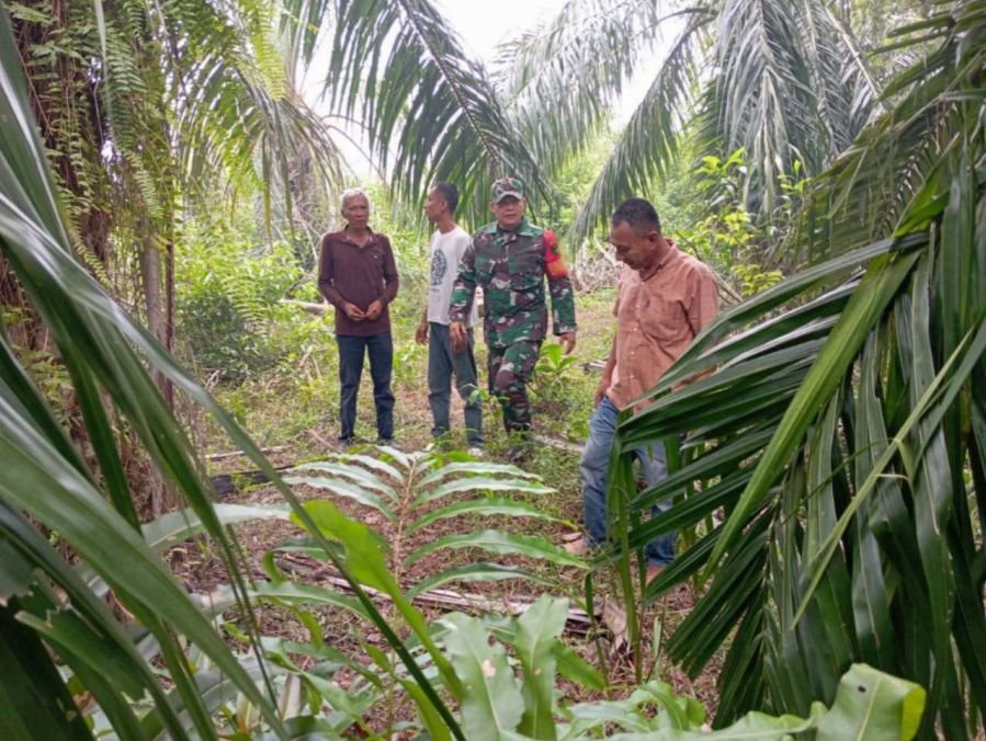 Babinsa Koramil 05/Bukit Batu dan Warga Perkuat Patroli Karhutla di Desa Pangkalan Jambi