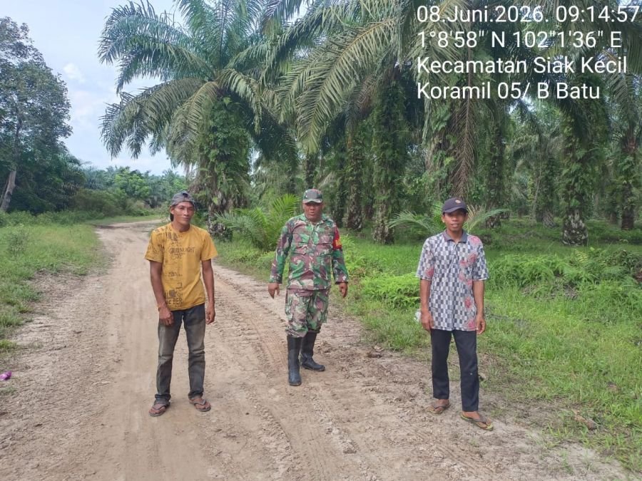 Babinsa Koramil 05/Bukit Batu Intensifkan Patroli Karhutla di Desa Sungai Linau