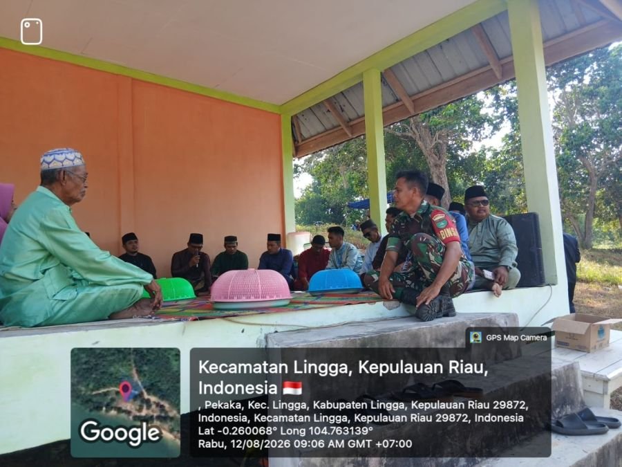 Babinsa Koramil 05/Daik Hadiri Doa Selamat Mandi Safar di Desa Pekaka