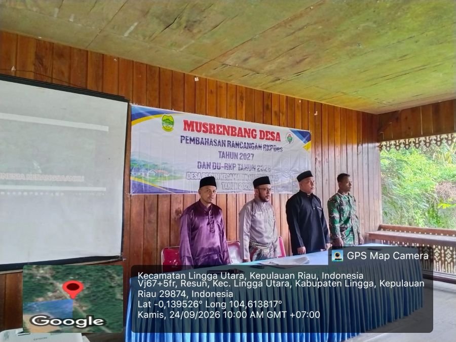 Babinsa Koramil 05/Daik Hadiri Musrenbangdes Penyusunan RKPDesa 2027 di Lingga Utara