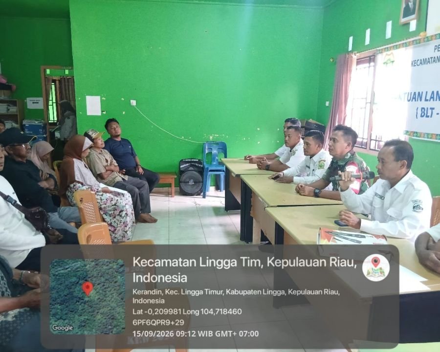 Babinsa Koramil 05/Daik Hadiri Penyaluran BLT-DD 2026 di Desa Kerandin