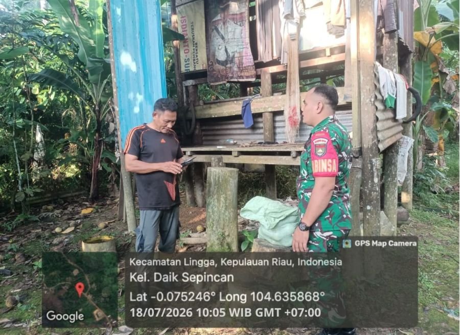 Babinsa Koramil 05/Daik Pererat Silaturahmi dengan Petani di Kelurahan Daik, Wujudkan Kemanunggalan