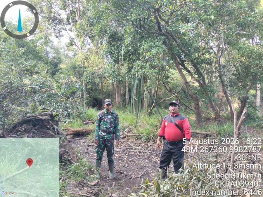 BABINSA KORAMIL 05/GAS  LAKSANAKAN PATROLI TAPAL BATAS WILAYAH WILAYAH PT MSK KEC,GAUNG