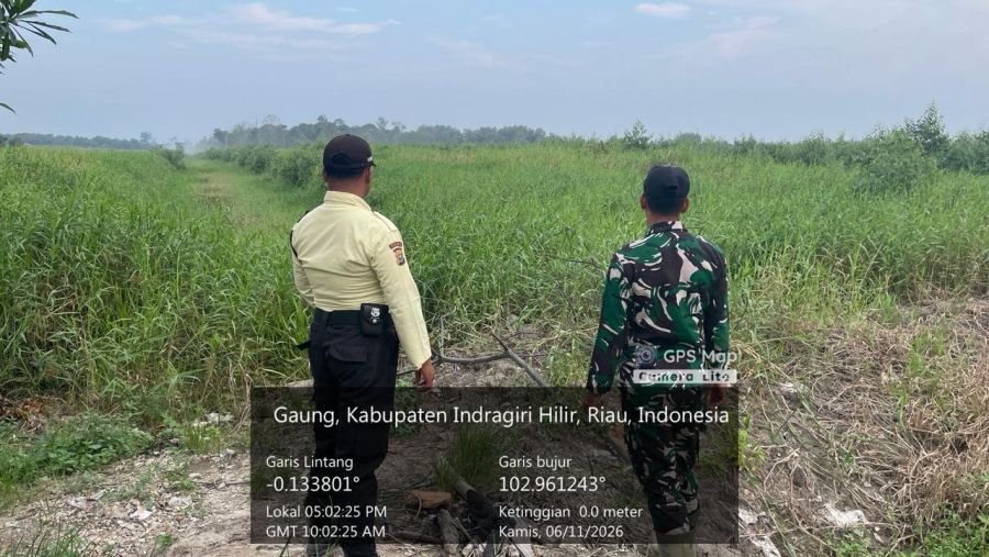 Babinsa Koramil 05/GAS Melaksanakan Patroli Tapal Batas  Untuk Cegah Karhutla