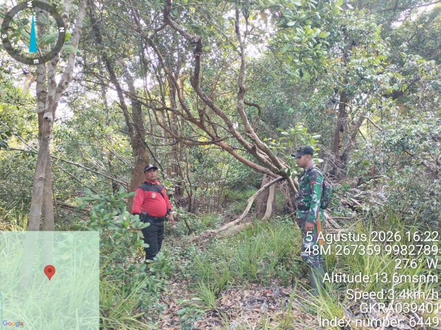 Babinsa Koramil 05/GAS,pratu Zurahman melaksanakan Patroli Tapal Batas diwilayah PT. MSK
