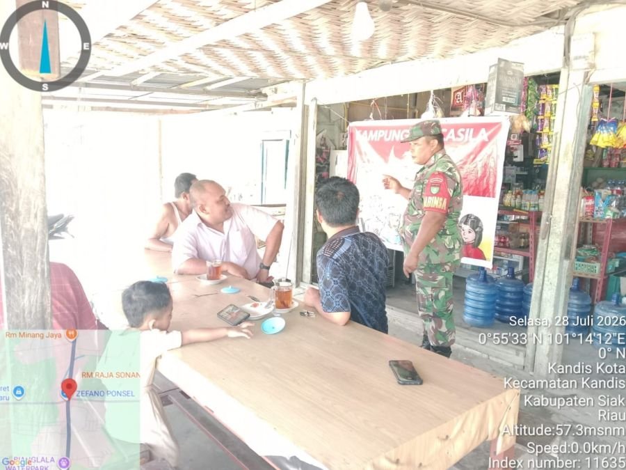 Babinsa Koramil 05/Kandis Perkuat Pancasila di Telaga Sam Sam