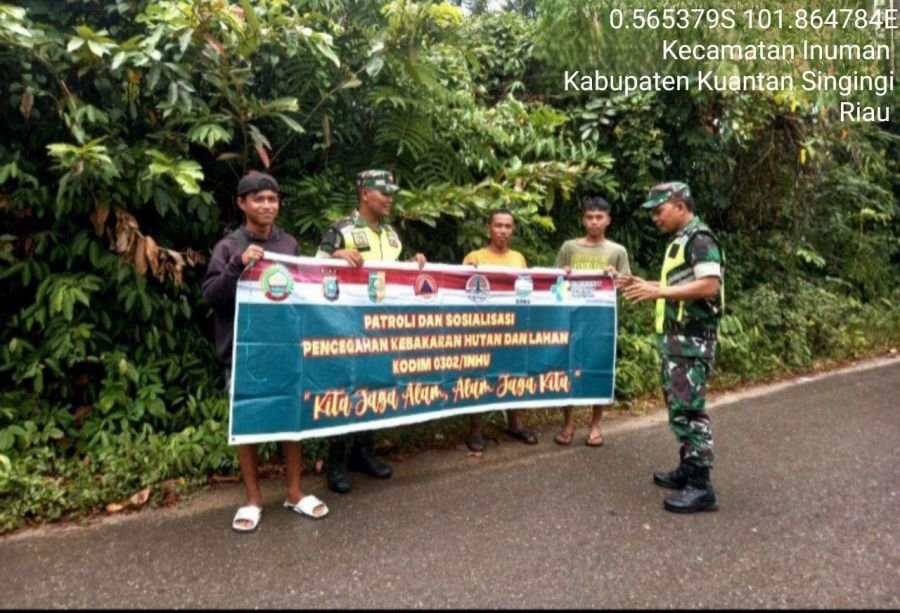 Babinsa Koramil 06/Cerenti Gencarkan Patroli dan Sosialisasi Karhutla di Desa Sigaruntang