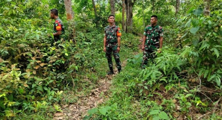 Babinsa Koramil 06/Cerenti Intensifkan Patroli Cegah Karhutla di Desa Pulau Bayur