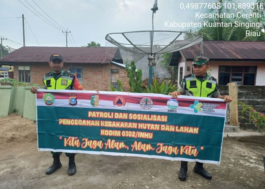 Babinsa Koramil 06/Cerenti Rutin Laksanakan Sosialisasi Pencegahan Karhutla di Wilayah Cerenti