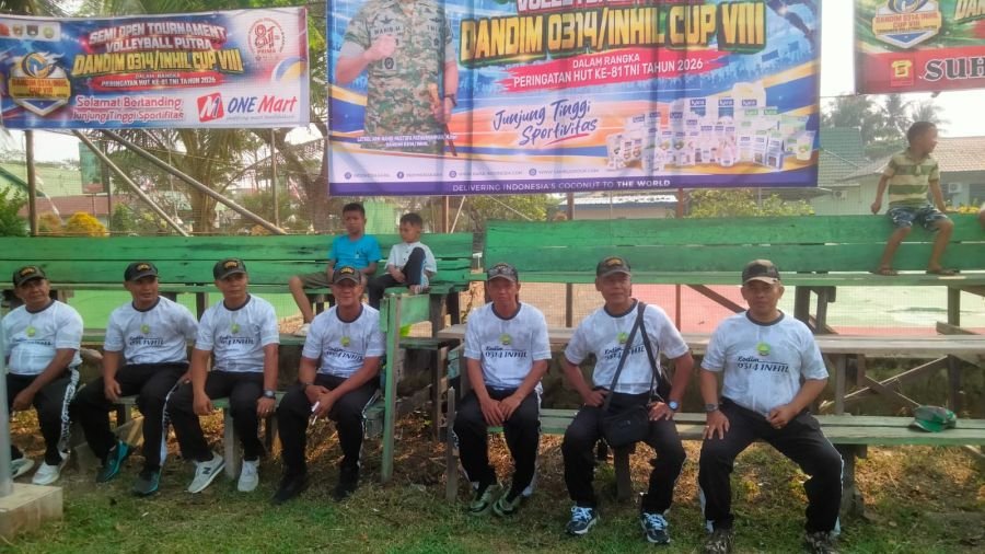 Babinsa Koramil 06/Kateman Hadiri Pembukaan Open Tournament Volley Dandim Cup VIII