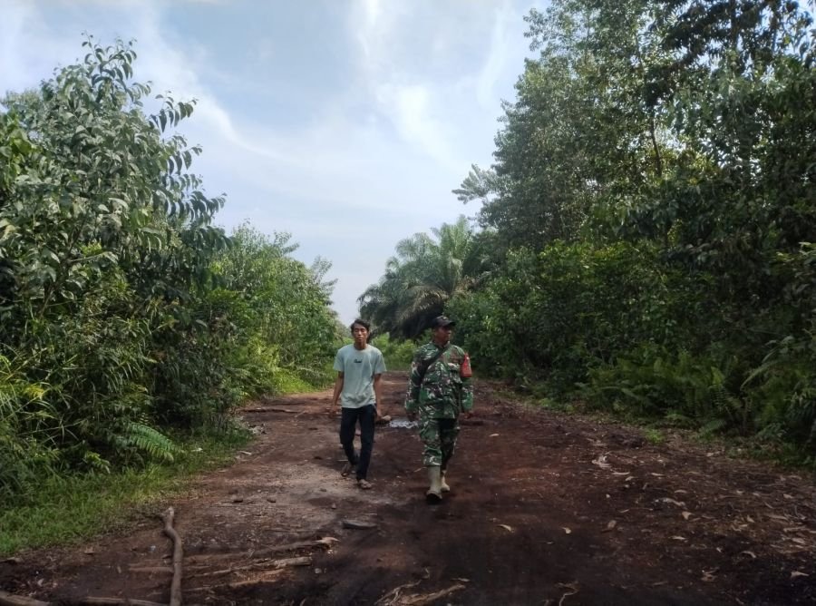 Babinsa Koramil 06/Kateman Laksanakan Patroli Tapal Batas, Pastikan Wilayah Aman dari Titik Api
