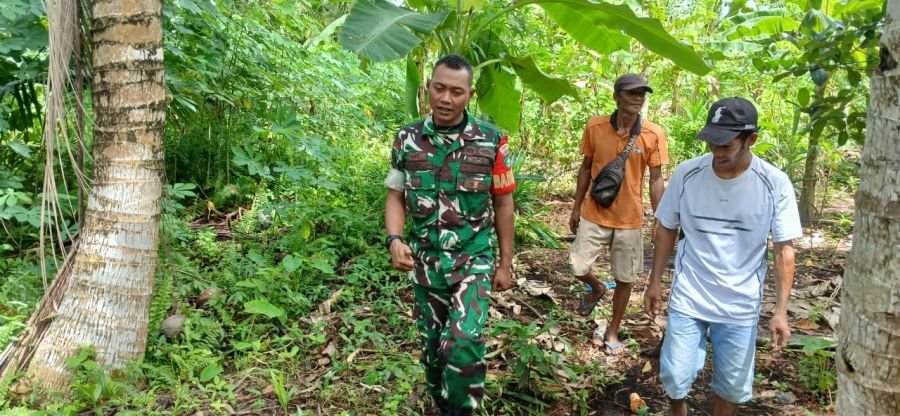 BABINSA KORAMIL 06/KTM LAKSANAKAN PATROLI TAPAL BATAS, TITIK API DAN ASAP NIHIL
