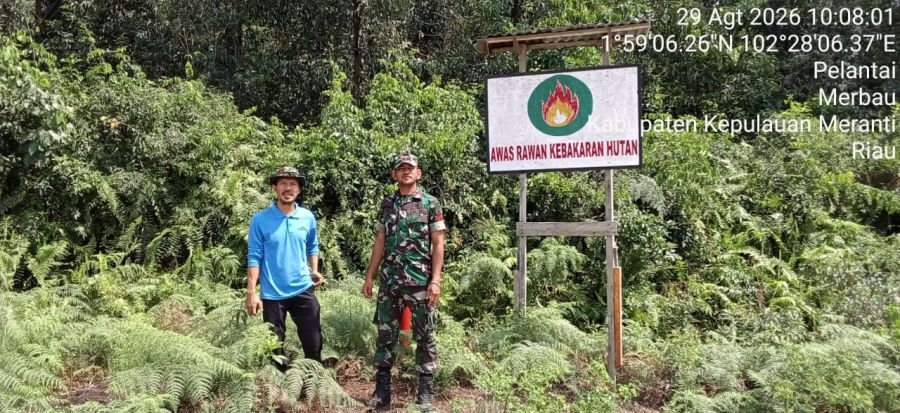 Babinsa Koramil 06/Merbau Intensifkan Patroli Karhutla di Wilayah Rawan Kebakaran