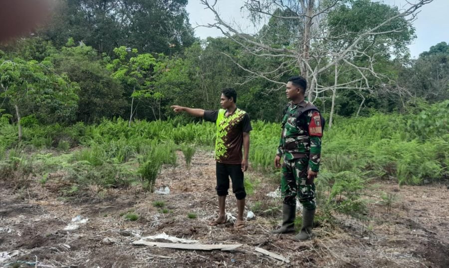 Babinsa Koramil 06/Merbau Patroli Karhutla di Lahan Gambut Desa Mekar Delima